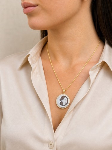 Collana cammeo gufo - cammeo, luna