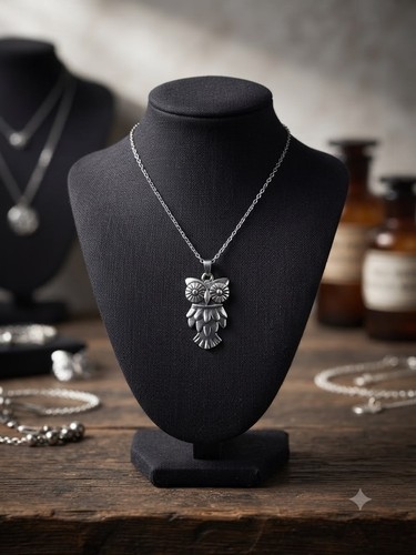 Collana acciaio gufo ciondolo - gufo,