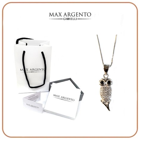 Collana ciondolo gufo con - collana,