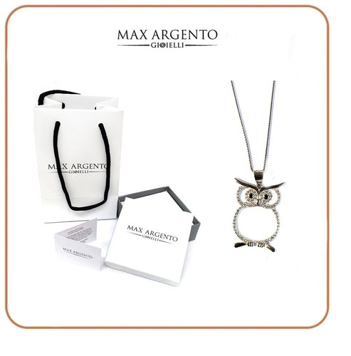 Collana ciondolo gufo - e,